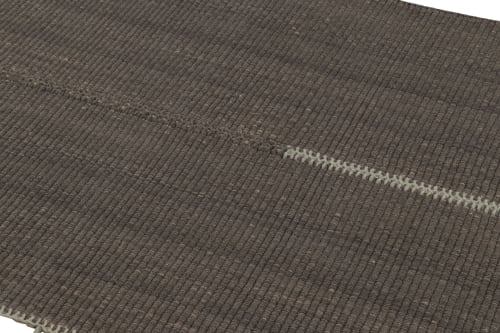 Rug & Kilim's Accent Kilim, Gray Textural Stripes with Beige | Rugs by Rug and Kilim