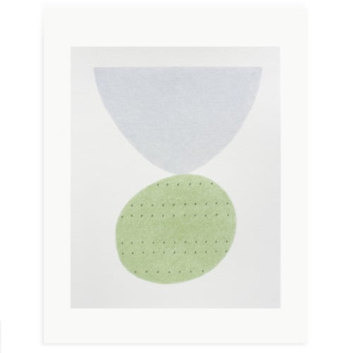Grey Over Green - original handmade silkscreen print