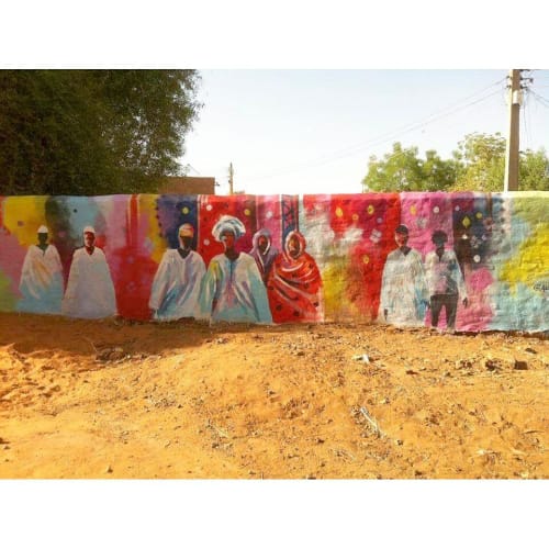 Sudanese Family mural | Street Murals by Galal Yousif