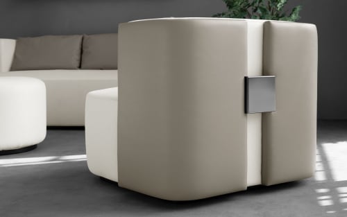 Papillonne Armchair Beige - Faux Leather | Chairs by LAGU