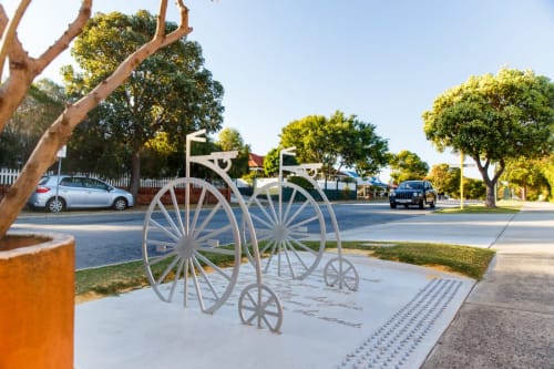 Sculptural Bike Racks | Public Sculptures by reSPOKE Australia | Bicton Central Shopping center in Bicton