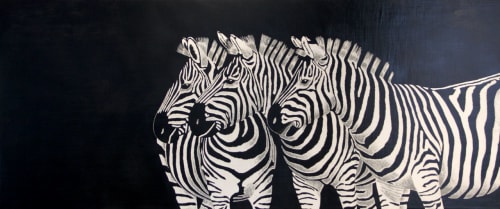 Home Coming - Zebras | Paintings by Hannah Jensen | Private Residence in Auckland
