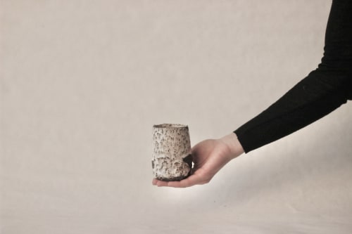 Glazed terra nigra clay cup | Cups by ZHENI