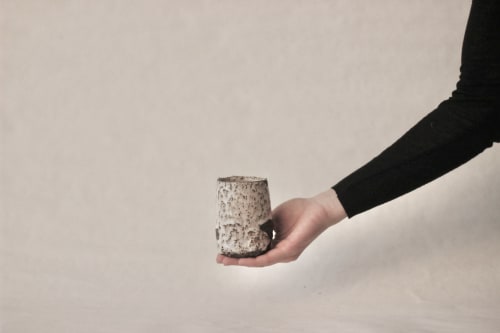 Glazed terra nigra clay cup | Drinkware by ZHENI