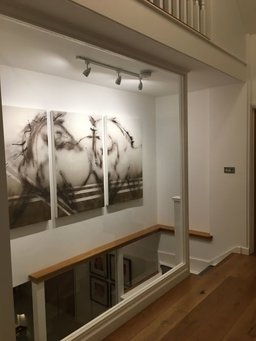 Two Horses | Oil And Acrylic Painting in Paintings by Donna B Fine Art, Donna Bernstein, Artist