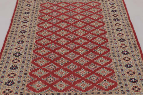 Vintage Bokhara Rug in Rich Red with Geometric Patterns | Rugs by Rug and Kilim