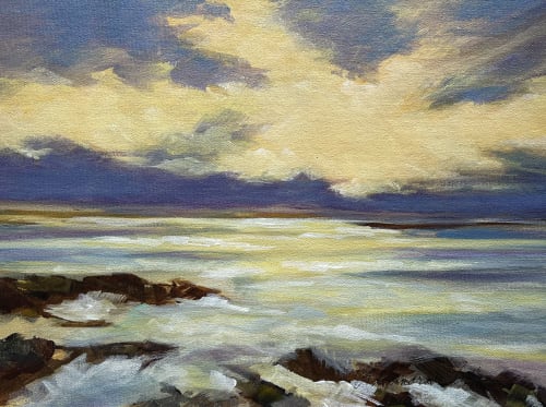 A Chance of Rain - Coastal painting on canvas | Oil And Acrylic Painting in Paintings by Filomena Booth Fine Art