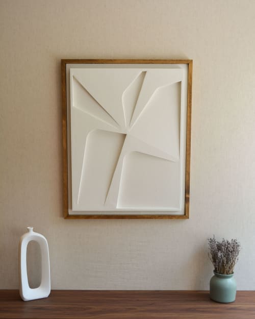No. 108 Japandi Plaster Wall Relief - Scandinavian Decor | Wall Sculpture in Wall Hangings by Joseph A