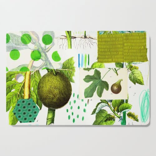 Green Botanical Cutting Board | Tableware by Pam (Pamela) Smilow