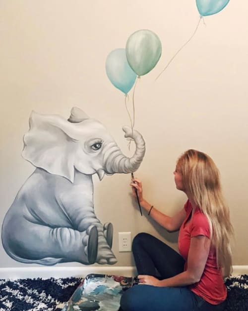 Elephant Mural | Murals by Art by Andrea Ehrhardt