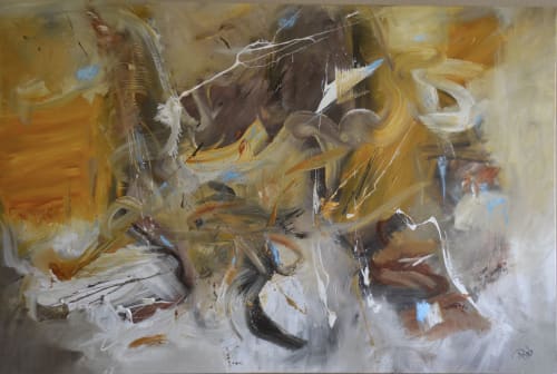 Warm Expressions Acrylic Contemporary Abstract | Oil And Acrylic Painting in Paintings by Strokes by Red - Red (Linda Harrison)