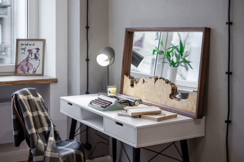 Live Edge Walnut Mirror / one-of-a-kind /Wall Mirror | Decorative Objects by ColombeFurniture``