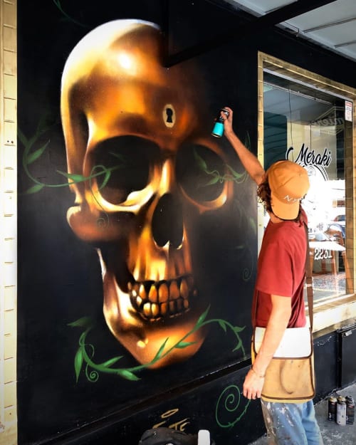 Golden Skull | Murals by Filite