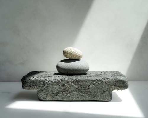 Extra Large Concrete Riser in Textured Stone Grey Concrete | Sculptures by Carolyn Powers Designs
