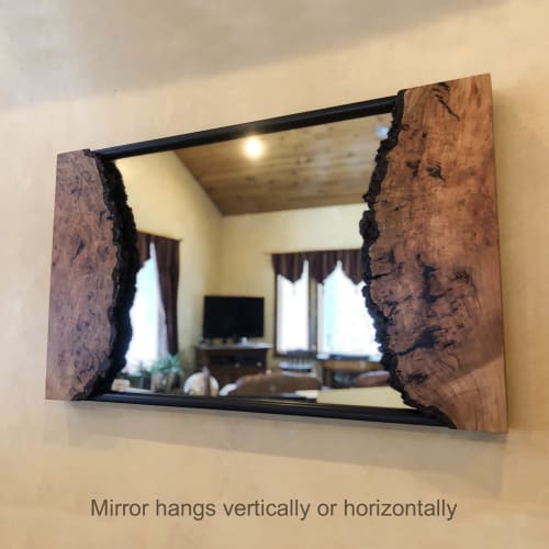 Stunning Live Edge Cherry Burl Mirror | Decorative Objects by Tom Weber - Weber Design Custom Woodwork