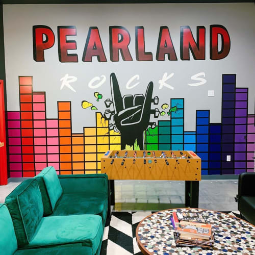PEARLAND ROCKS | Murals by Fresh Prints of Belaire | School of Rock Pearland in Pearland