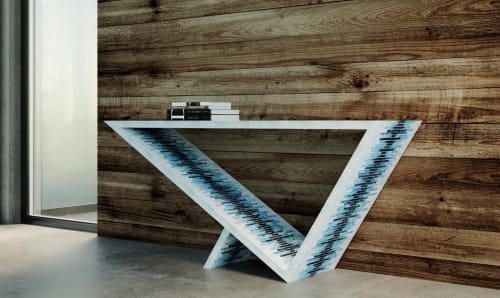 Time/Space Portal Console- Ombre 4 - Glass Mosaic Tile | Console Table in Tables by Neal Aronowitz