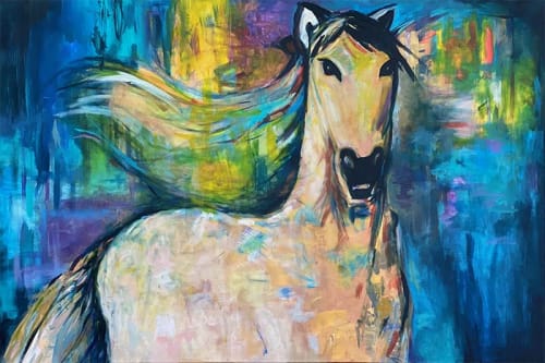 Pretty Boy Horse Acrylic Painting | Oil And Acrylic Painting in Paintings by Strokes by Red - Red (Linda Harrison)
