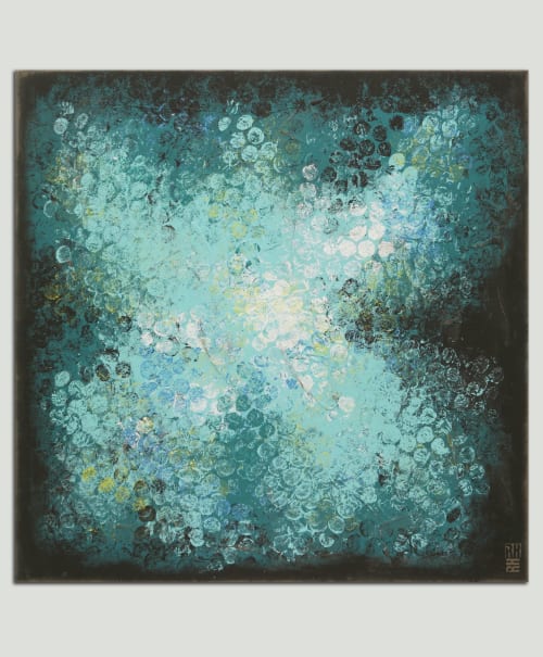 Blue Black Bubbles | Oil And Acrylic Painting in Paintings by Ronald Hunter