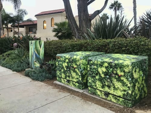 Discrete Landscape Patterns | Public Mosaics by Utility Box Wraps by Lee Sie | Casa de Mañana Retirement Community in San Diego