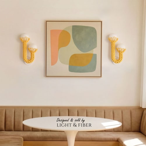 Divine Yellow Duo lamp with glass lamp shades | Sconces by Light and Fiber