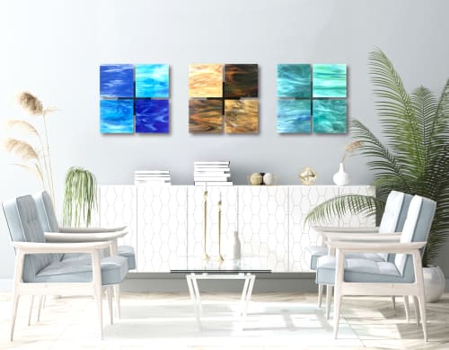 "Quads" Glass Wall Art Sculpture | Wall Sculpture in Wall Hangings by Karo Studios