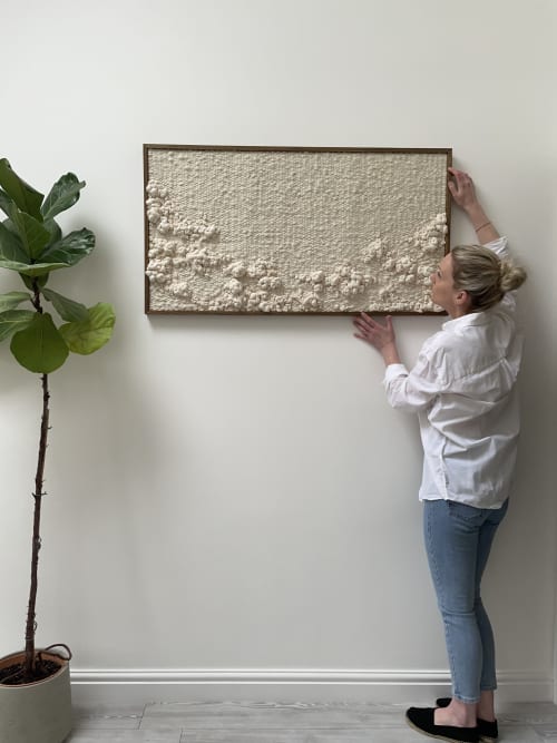 Hand woven wall art frame (Rock Pool 005) | Tapestry in Wall Hangings by Elle Collins