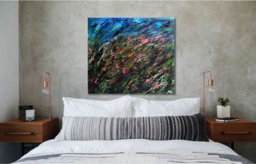 Flowers in the wind | Oil And Acrylic Painting in Paintings by Elena Parau