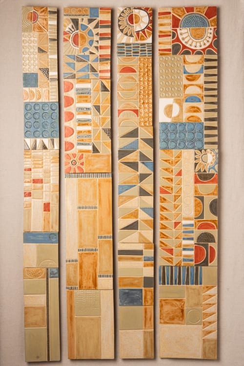Desert Dreamer - Ceramic and Mosaic Wall Sculpture | Wall Hangings by Clare and Romy Studio