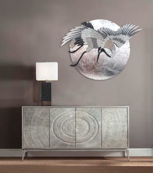 Crane mosaic wall decoration | Wall Sculpture in Wall Hangings by Julia Gorbunova