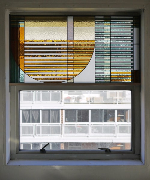 COLORBLOCK stained glass window // Custom | Glasswork in Wall Treatments by Bespoke Glass