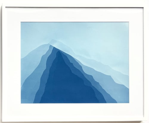 Sunrise Mountains V:  abstract cyanotype framed to 24x30" | Photography by Christine So | Thomas Deans Fine Art in Atlanta