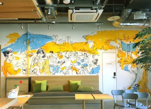 Indoor Mural | Murals by Mariya Suzuki | Kashiwanoha T-SITE in Kashiwa