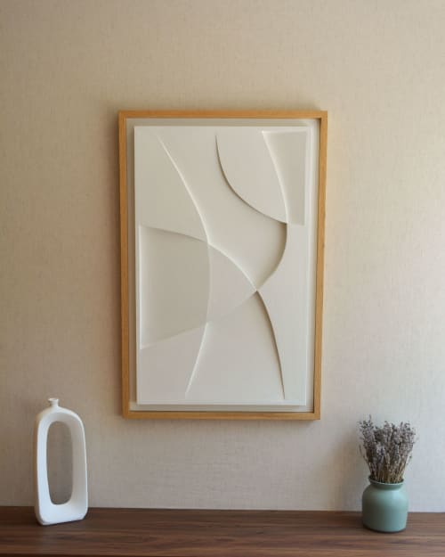 No. 116 Japandi Plaster Wall Relief - Scandinavian Decor | Wall Sculpture in Wall Hangings by Joseph A
