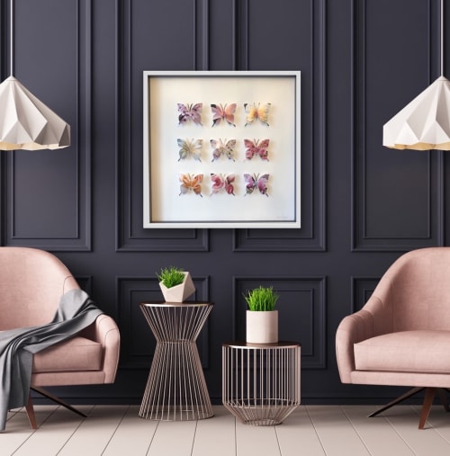 Flower Butterfly Box | Wall Sculpture in Wall Hangings by Lorna Doyan