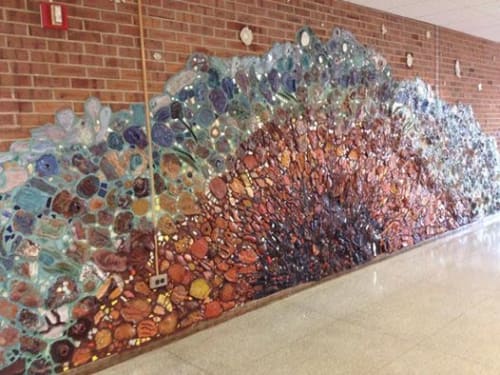 Handmade Tile Mural | Public Sculptures by Rhoda Kahler | Valley Forge Middle School in Wayne