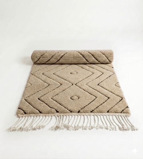 The ‘Atlas Cloud’ Rug: Dyed with Moroccan Walnut Shell | Small Rug in Rugs by Artisanal Patterns
