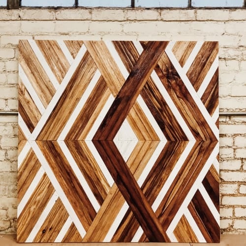 4X4 Square Three Dimensional Natural and White | Decorative Objects by Aleksandra Zee