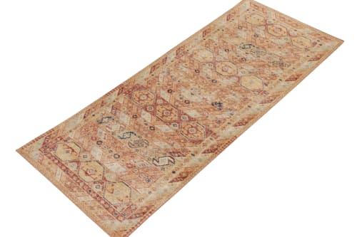 Distressed Tribal runner in Orange, Red & Blue pattern | Rugs by Rug and Kilim