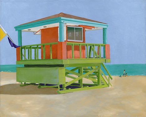 South Beach Lifeguard Station - Vibrant Giclée Print | Prints in Paintings by Michelle Keib Art