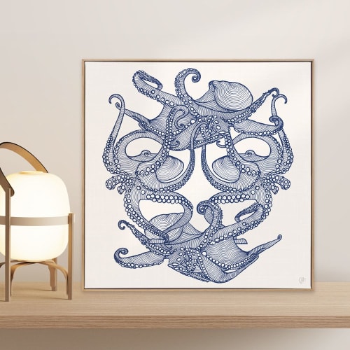 Octopi Tangle - Framed Canvas Art | Art & Wall Decor by Patricia Braune