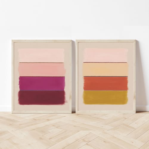 Pair of Color Block Striped Fine Art Prints | Prints by Emily Keating Snyder
