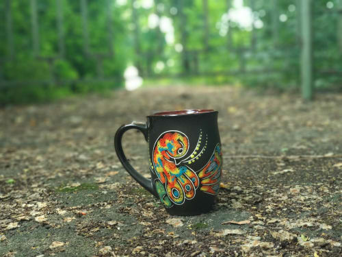 Pottery coffee mug "Firebird" 16.9 fl oz | Cups by Cupscho | Private Residence in Kharkiv