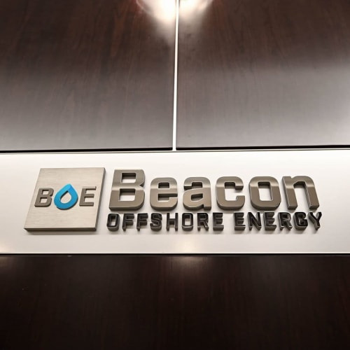 Interior Office Signage | Signage by Aria Signs | Beacon Offshore Energy in Houston