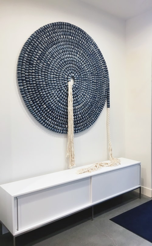 Large Indigo Coil | Wall Hangings by Liz Robb | 100 Moffett Apartments in Mountain View