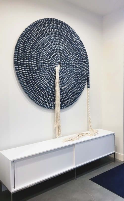 Large Indigo Coil | Wall Sculpture in Wall Hangings by Liz Robb | 100 Moffett Apartments in Mountain View