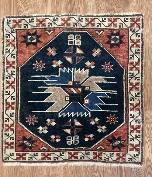 Hand-made Turkish Rug Doormat| 1.10 x 1.11 | Rugs by Wool and Rug