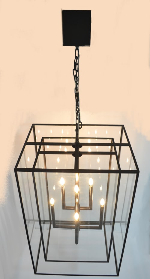 Double Cage Glass Chandelier by Prestige Chandelier | Chandeliers by Custom Lighting by Prestige Chandelier