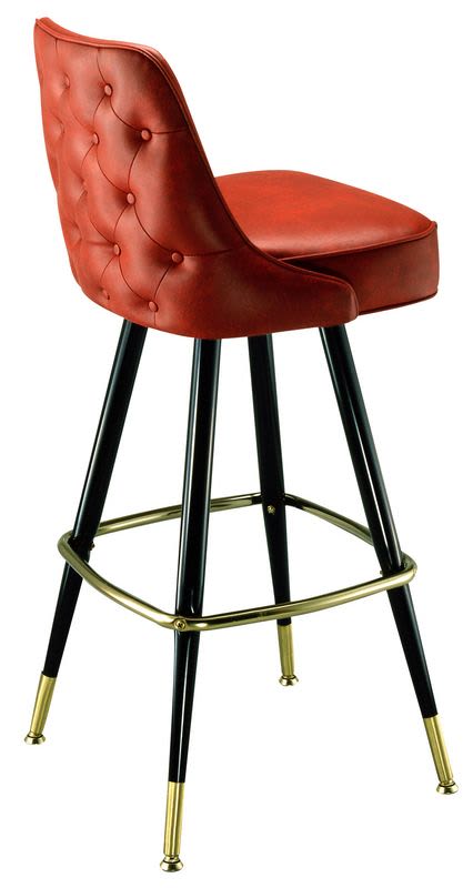 Bar Stool with Button Tufted Back and Wood 2528 by Richardson