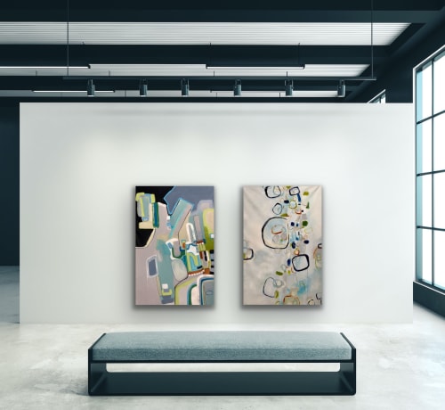 Beach Town 1 | Oil And Acrylic Painting in Paintings by Darlene Watson Abstract Artist